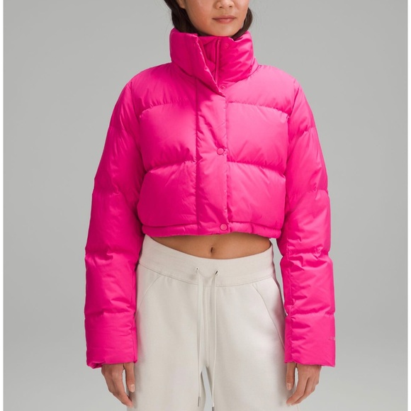 Lululemon NWT Sonic Pink,Wunder Puff Super Cropped Down Jacket,Size-10 - Picture 12 of 16